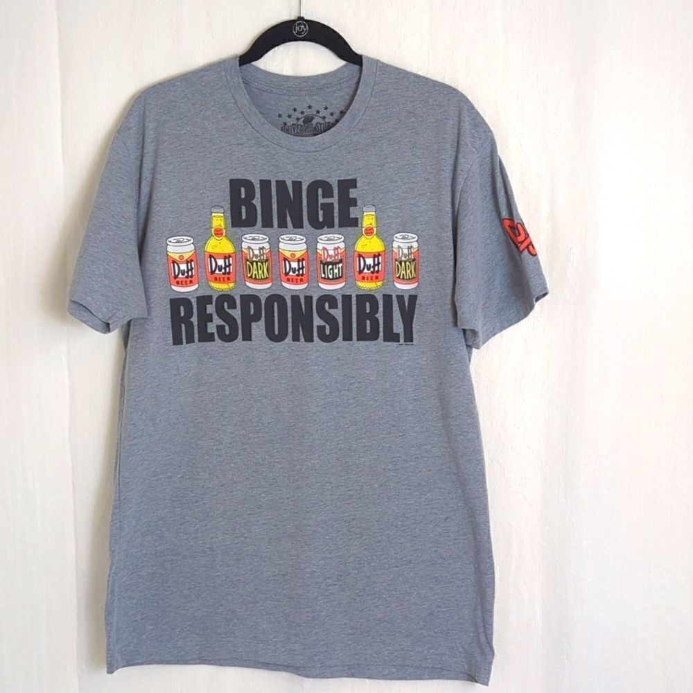 Universal Studios Florida Simpsons Duff Beer T-shirt Size L
